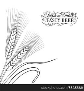 Ears of Wheat visual graphic icons, ideal for beer labels. Vector illustration.
