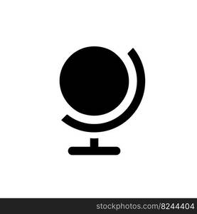 Earth ball globe black glyph ui icon. Geography lesson. Classroom supply. User interface design. Silhouette symbol on white space. Solid pictogram for web, mobile. Isolated vector illustration. Earth ball globe black glyph ui icon