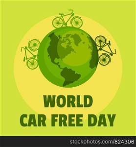 Earth car free day background. Flat illustration of earth car free day vector background for web design. Earth car free day background, flat style