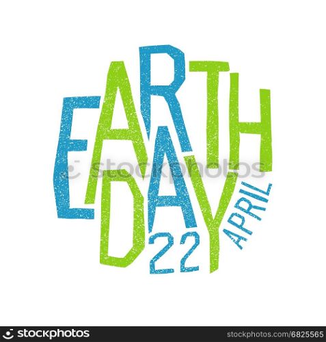 Earth day, 22 April. Holiday logotype design.