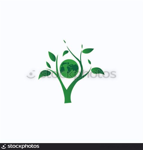 Earth day April 22 illustration.ECO logo vektor