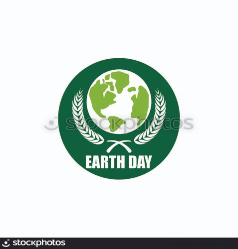 Earth day ecology logo vector template