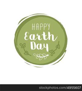 Earth Day Floral Vector Poster Wirh Flowers And Leaves