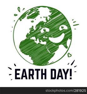 Earth day poster. Planet environmental world symbol environ safety celebration date postcard with typography. Peace home vector design. Earth day poster. Planet environmental world symbol environ safety celebration date postcard with typography. Peace home