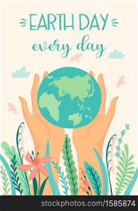 Earth Day. Save Nature. Vector template for card, poster, banner, flyer Design element. Earth Day. Save Nature. Vector design template