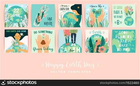 Earth Day. Save Nature. Vector templates for card, poster, banner, flyer Design element. Earth Day. Save Nature. Vector templates for card, poster, banner, flyer