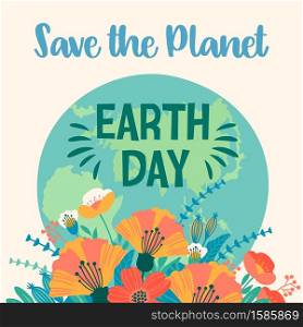 Earth Day. Vector template for card, poster, banner, flyer Design element. Earth Day. Vector template for card, poster, banner, flyer.