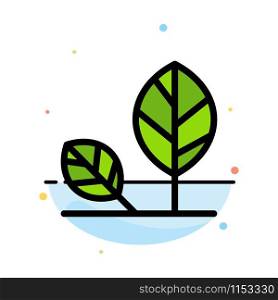 Earth, Eco, Environment, Leaf, Nature Abstract Flat Color Icon Template