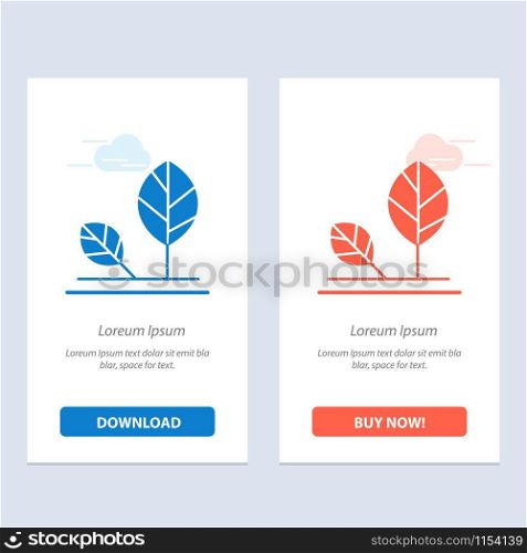 Earth, Eco, Environment, Leaf, Nature Blue and Red Download and Buy Now web Widget Card Template
