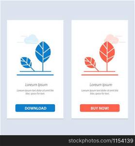 Earth, Eco, Environment, Leaf, Nature Blue and Red Download and Buy Now web Widget Card Template