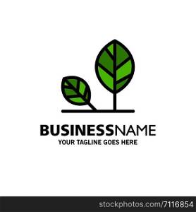 Earth, Eco, Environment, Leaf, Nature Business Logo Template. Flat Color