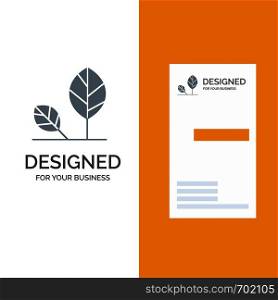Earth, Eco, Environment, Leaf, Nature Grey Logo Design and Business Card Template