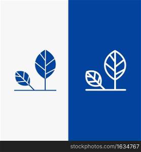 Earth, Eco, Environment, Leaf, Nature Line and Glyph Solid icon Blue banner Line and Glyph Solid icon Blue banner