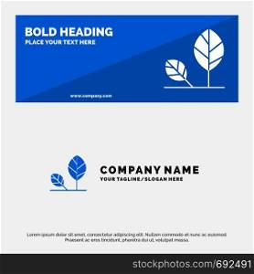 Earth, Eco, Environment, Leaf, Nature SOlid Icon Website Banner and Business Logo Template
