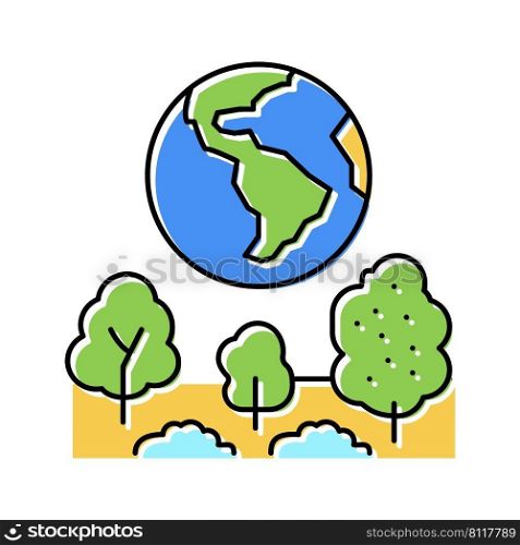 earth environment color icon vector. earth environment sign. isolated symbol illustration. earth environment color icon vector illustration
