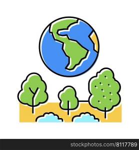 earth environment color icon vector. earth environment sign. isolated symbol illustration. earth environment color icon vector illustration