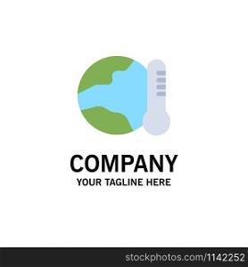 Earth, Environment, Global, Hot, Temperature Business Logo Template. Flat Color