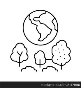 earth environment line icon vector. earth environment sign. isolated contour symbol black illustration. earth environment line icon vector illustration