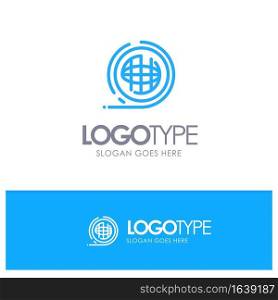 Earth, Environment, Planet, Shaping, Terra Blue outLine Logo with place for tagline