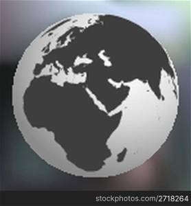 earth globe against abstract background, vector art illustration