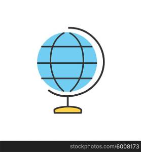 Earth Globe Icon. Earth vector icon. Globe icon background. World globe school icon. Globe icon isolated on white. Education Globe Earth symbol. Globe silhouette. Geography Earth map. Thin line Globe Earth. World globe