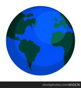 Earth globe icon. Flat illustration of earth globe vector icon for web design. Earth globe icon, flat style
