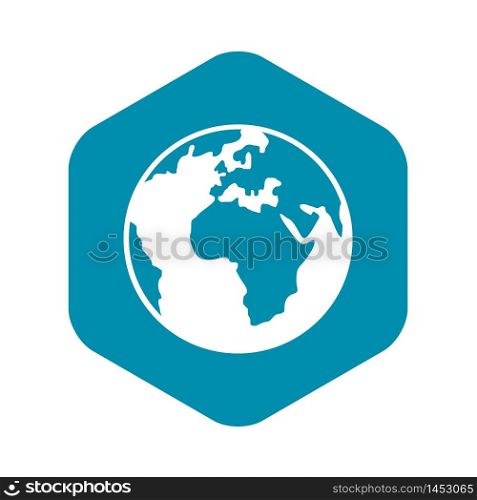 Earth globe icon. Simple illustration of Earth globe vector icon for web. Earth globe icon, simple style