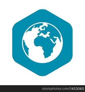 Earth globe icon. Simple illustration of Earth globe vector icon for web. Earth globe icon, simple style