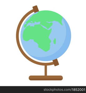 Earth globe isolated object on white background. Vector illustration of a layout of the planet. Land and water are symbolic.. Earth globe isolated object on white background.