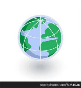 Earth globe isometric flat icon 3d vector image