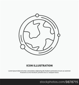 earth, globe, world, geography, discovery Icon. Line vector gray symbol for UI and UX, website or mobile application. Vector EPS10 Abstract Template background