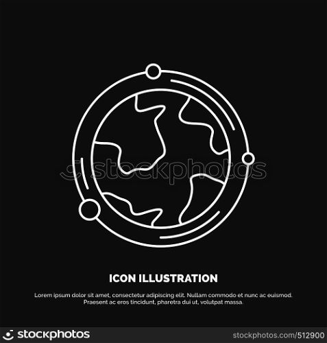 earth, globe, world, geography, discovery Icon. Line vector symbol for UI and UX, website or mobile application. Vector EPS10 Abstract Template background