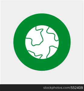 earth, globe, world, geography, discovery White Glyph Icon in Circle. Vector Button illustration. Vector EPS10 Abstract Template background