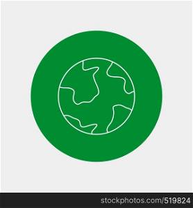 earth, globe, world, geography, discovery White Line Icon in Circle background. vector icon illustration. Vector EPS10 Abstract Template background