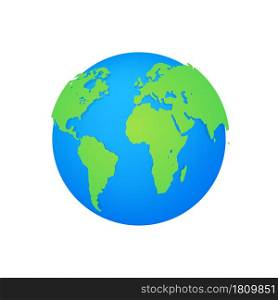 Earth globes isolated on white background. Flat planet Earth icon. Vector illustration.. Earth globes isolated on white background. Flat planet Earth icon. Vector stock illustration.