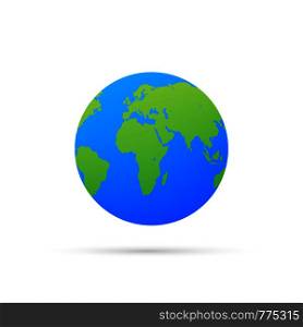 Earth globes isolated on white background. Flat planet Earth icon. Vector illustration.. Earth globes isolated on white background. Flat planet Earth icon. Vector stock illustration.