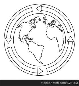 Earth icon. Outline illustration of earth vector icon for web. Earth icon, outline style.