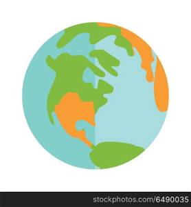 Earth Icon Sign Isolated on White Background.. Earth icon sign isolated on white background. Population of the planet concept. People from different countries. Part of series of people of the world. Vector illustration in flat style symbol