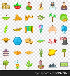 Earth icons set. Cartoon style of 36 earth vector icons for web for any design. Earth icons set, cartoon style