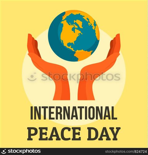 Earth international peace day background. Flat illustration of earth international peace day vector background for web design. Earth international peace day background, flat style
