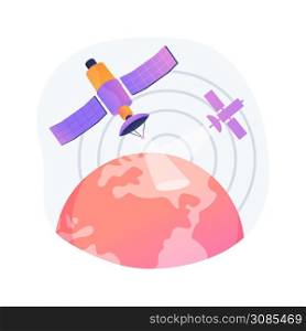 Earth observation abstract concept vector illustration. Space engineering, planetary science, satellite service, geoinformation, applied earth observation, remote sensing abstract metaphor.. Earth observation abstract concept vector illustration.