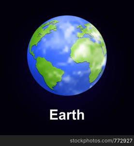 Earth planet icon. Isometric of earth planet vector icon for web design. Earth planet icon, isometric style