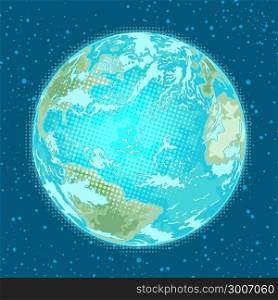 earth planet. weather, nature and environment. Pop art retro comic book vector cartoon hand drawn illustration. earth planet. weather, nature and environment