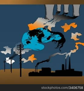 Earth pollution concept