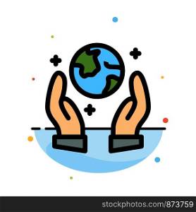 Earth Saving, Eco Protection, Guarder Abstract Flat Color Icon Template