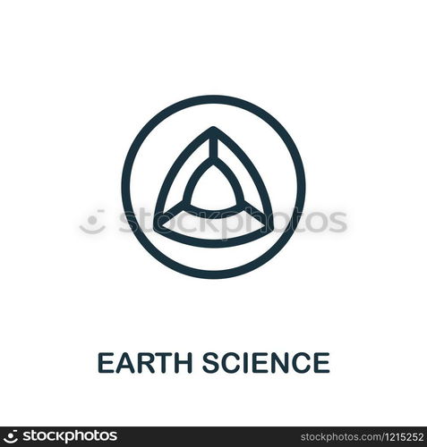 Earth Science vector icon illustration. Creative sign from science icons collection. Filled flat Earth Science icon for computer and mobile. Symbol, logo vector graphics.. Earth Science vector icon symbol. Creative sign from science icons collection. Filled flat Earth Science icon for computer and mobile