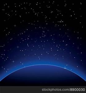 Earth with Stars. Space. Vector Illustration.