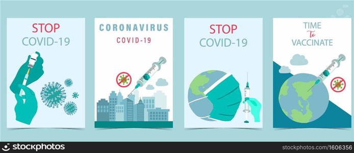 Earth with surgical face mask, vaccine background to prevent the spread of bacteria,coronavirus