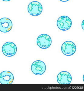 earth world globe planet vector seamless pattern thin line illustration. earth world globe planet vector seamless pattern