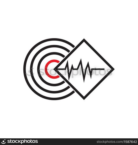 Earthquake disaster logo vector template